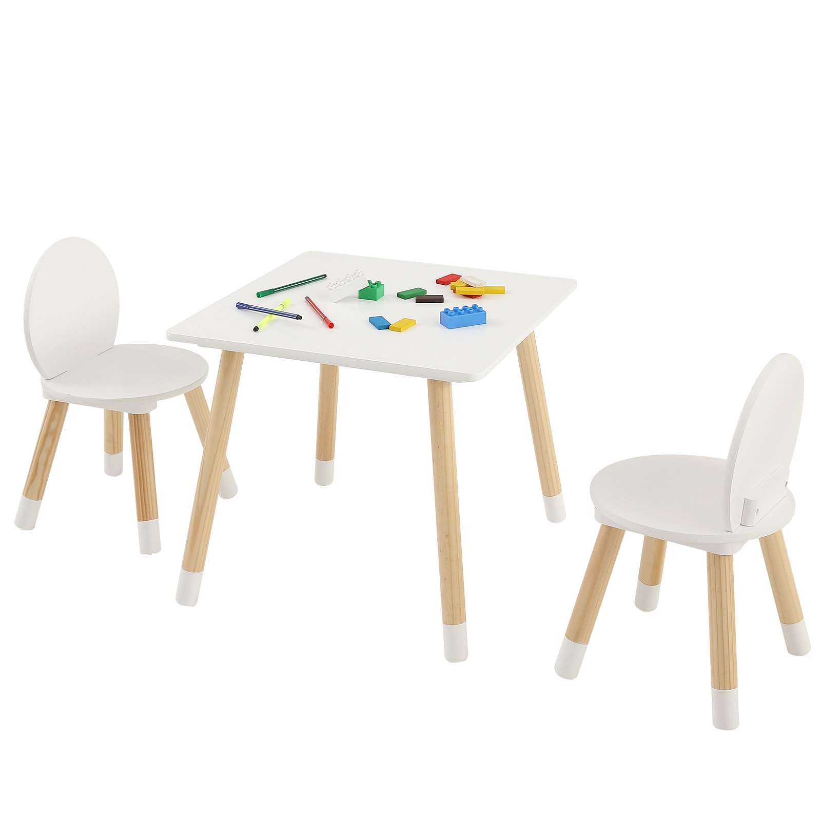 Kids Childrens Table And 2 Chairs Activity Set For Art And Craft_voghion.com